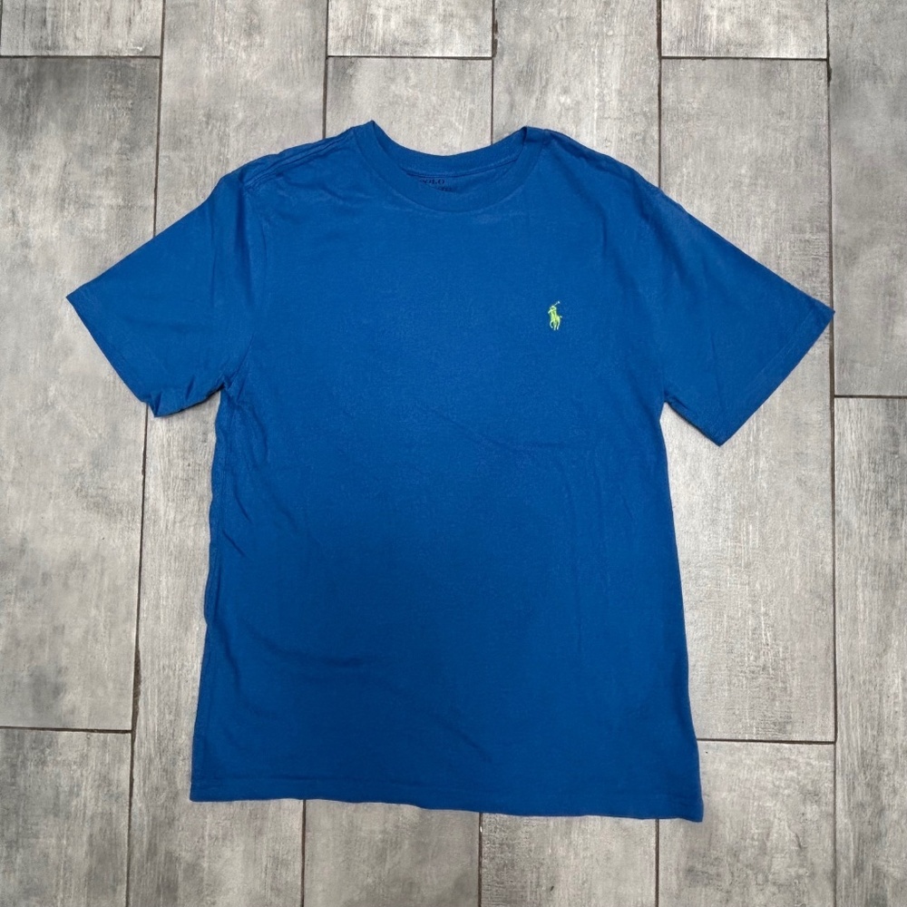 Lot 2 Boys Medium 10-12 Royal Blue Orange Cantaloupe Tee Shirts